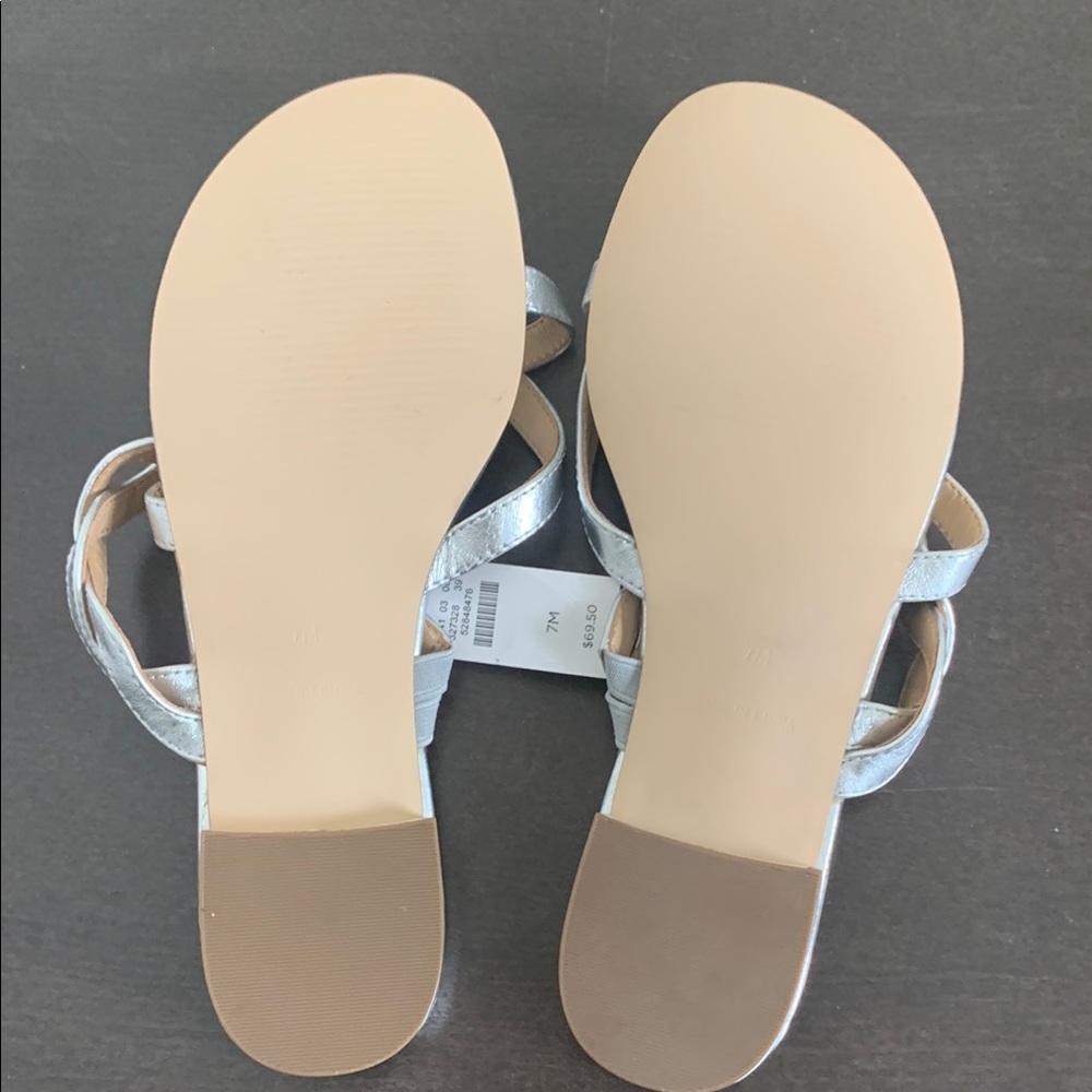 Talbots Silver Sandals Elegant Minimalist Design - Picture 5 of 7